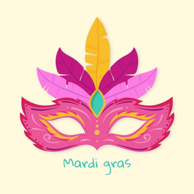 Hand drawn mardi gras concept