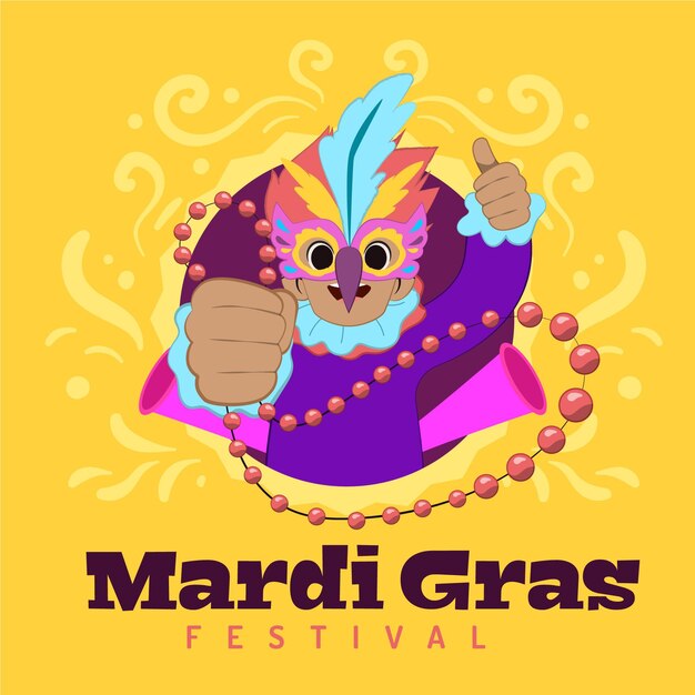 Hand drawn mardi gras concept