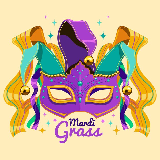 Hand drawn mardi gras concept