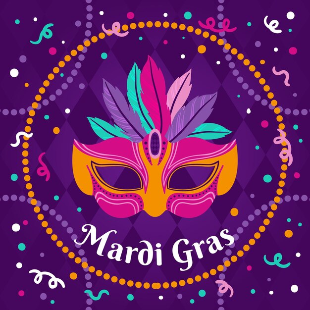 Hand drawn mardi gras concept