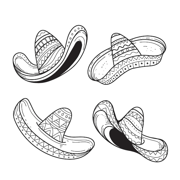 Hand drawn mariachi hat illustration