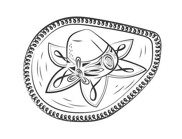 Free Vector hand drawn mariachi hat illustration