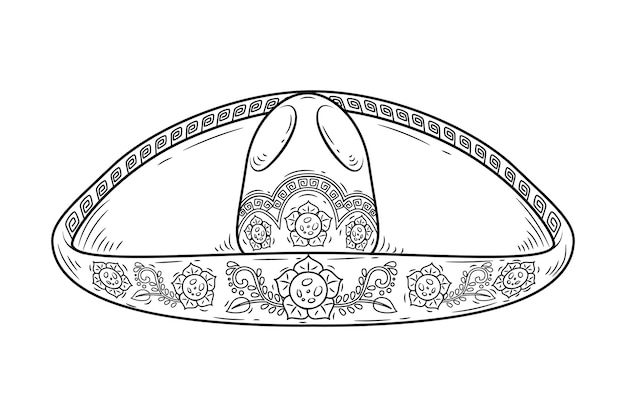 Free vector hand drawn mariachi hat illustration