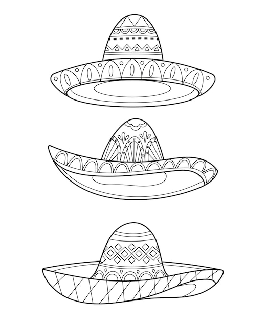 Hand drawn mariachi hat illustration