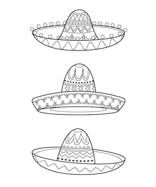 Hand drawn mariachi hat illustration