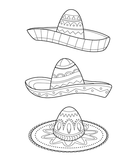 Hand drawn mariachi hat illustration