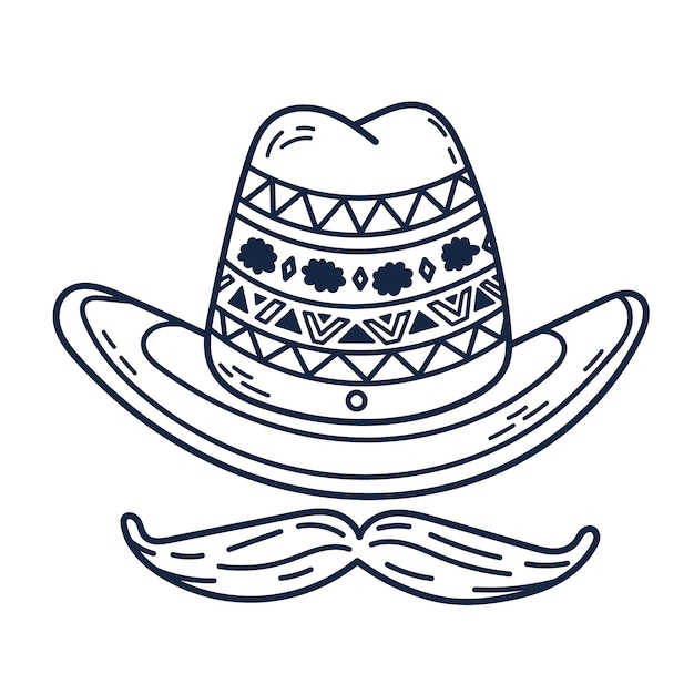 Free vector hand drawn mariachi hat illustration