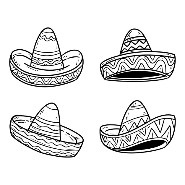 Hand drawn mariachi hat illustration