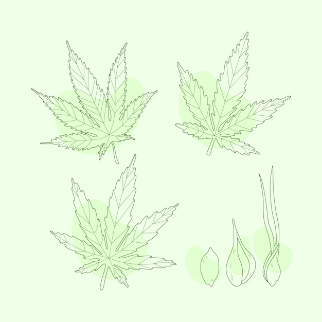 Free Vector hand drawn marijuana leaf outline illustration