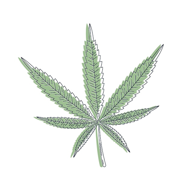 Free Vector hand drawn marijuana leaf outline illustration