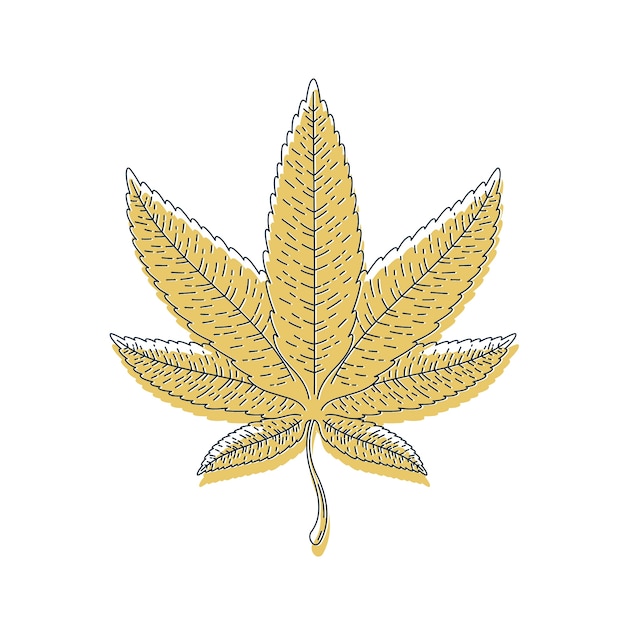 Free Vector hand drawn marijuana leaf outline illustration