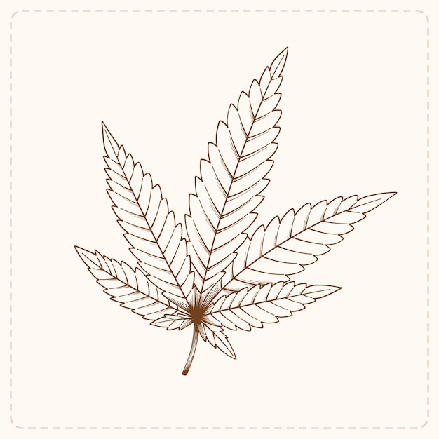 Free Vector hand drawn marijuana leaf outline illustration