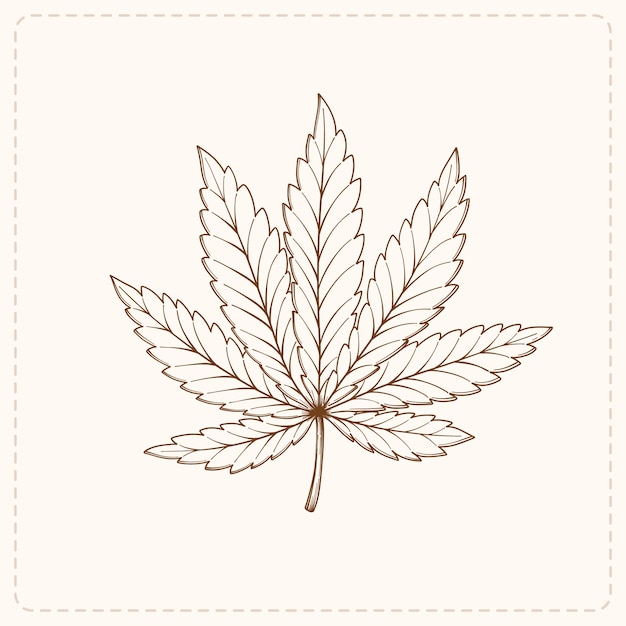 Free Vector hand drawn marijuana leaf outline illustration