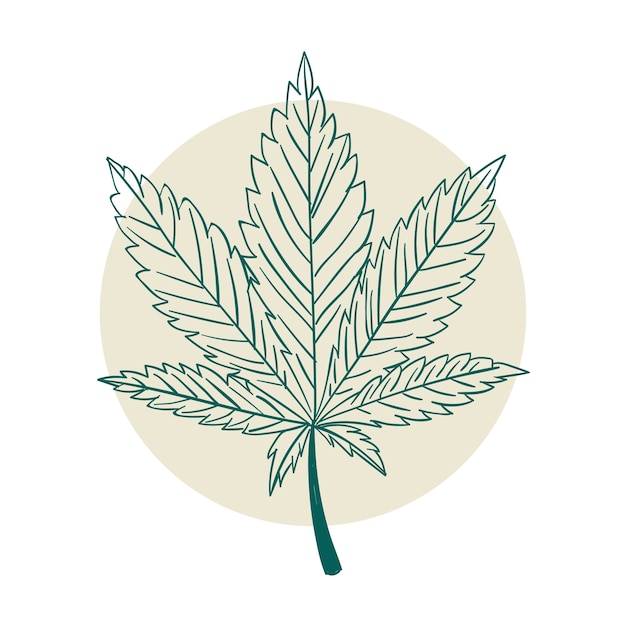 Free Vector hand drawn marijuana leaf outline illustration