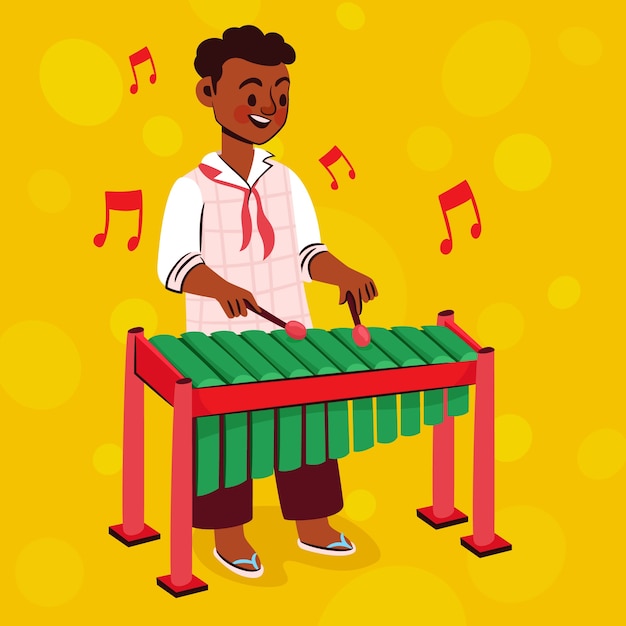 Free Vector hand drawn marimba illustration