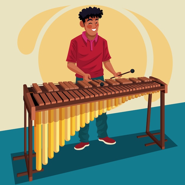 Free Vector hand drawn marimba instrument illustration