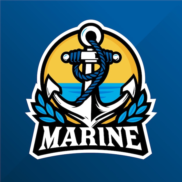 Free vector hand drawn marine  logo design