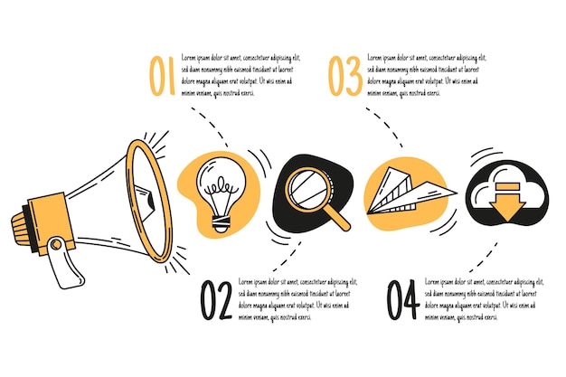 Hand drawn marketing infographics