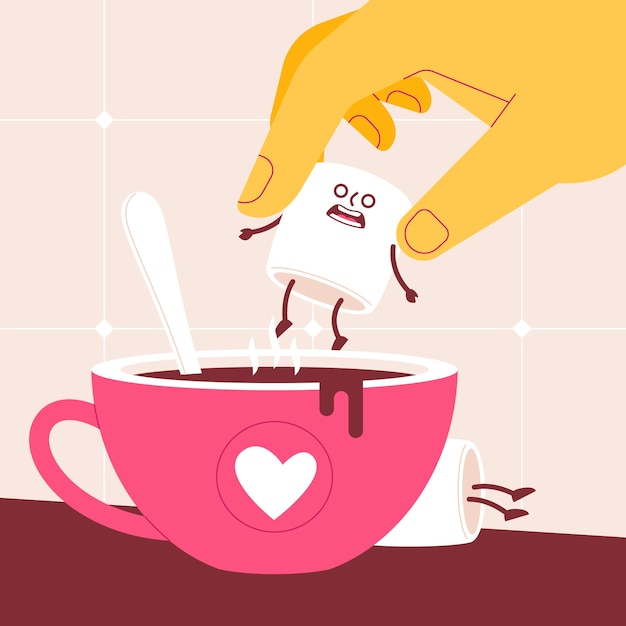 Free Vector hand drawn marshmallow illustration