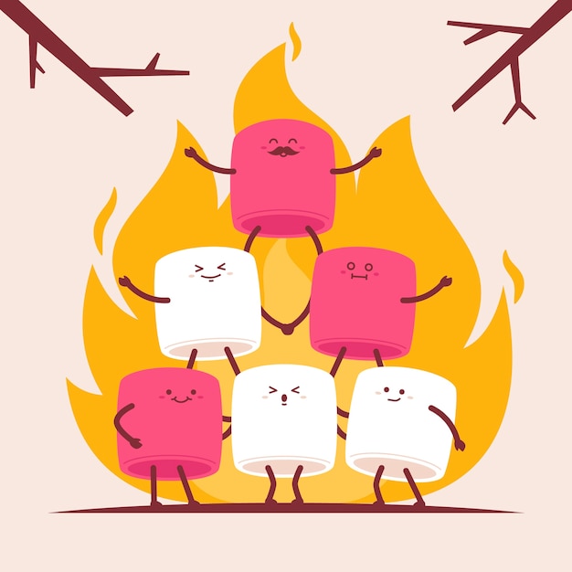 Free Vector hand drawn marshmallow illustration