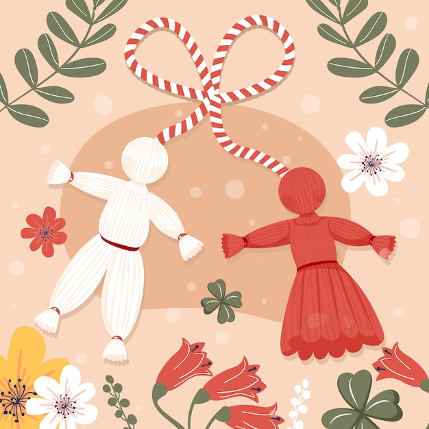 Free vector hand drawn martisor illustration