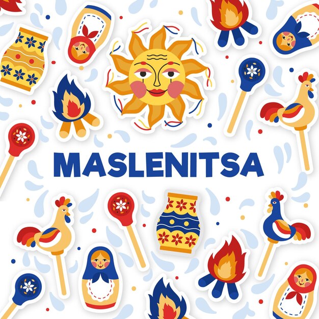 Hand drawn maslenitsa illustration