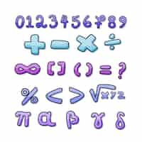 Free vector hand drawn mathematical symbols