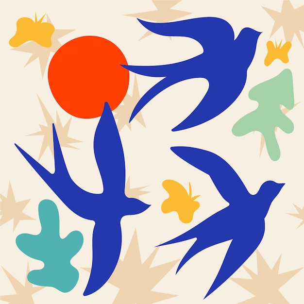 Hand drawn matisse style illustration