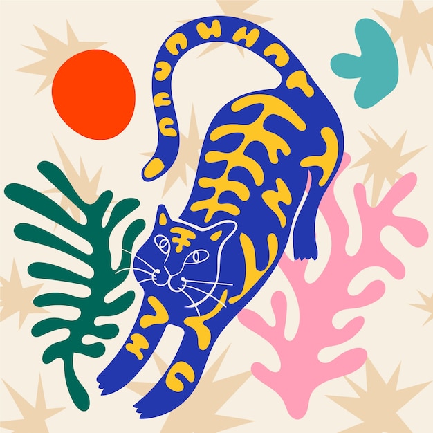 Hand drawn matisse style illustration