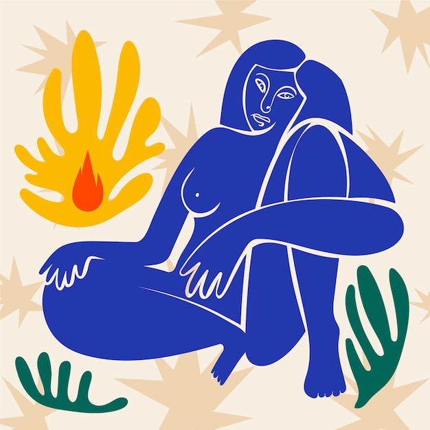 Hand drawn matisse style illustration