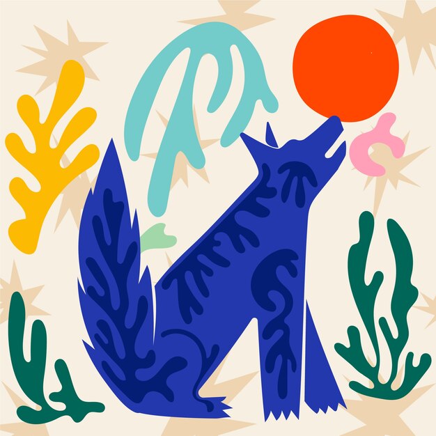 Hand drawn matisse style illustration