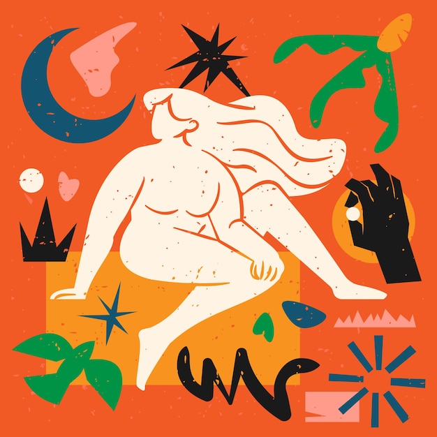 Hand drawn matisse style illustration