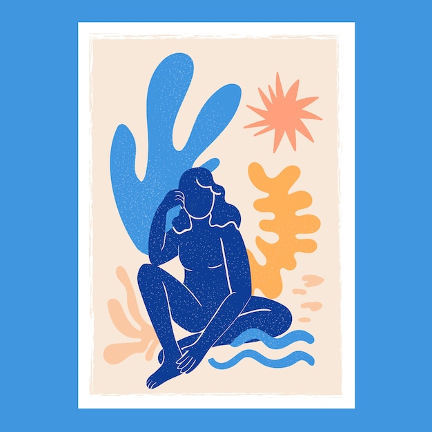 Hand drawn matisse style illustration