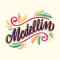 Free vector hand drawn medellin text illustration