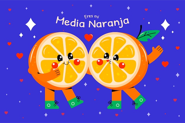 Free Vector hand drawn media naranja illustration