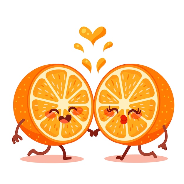 Free Vector hand drawn media naranja illustration