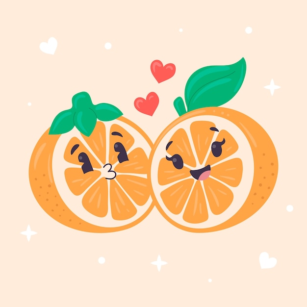 Hand drawn media naranja illustration