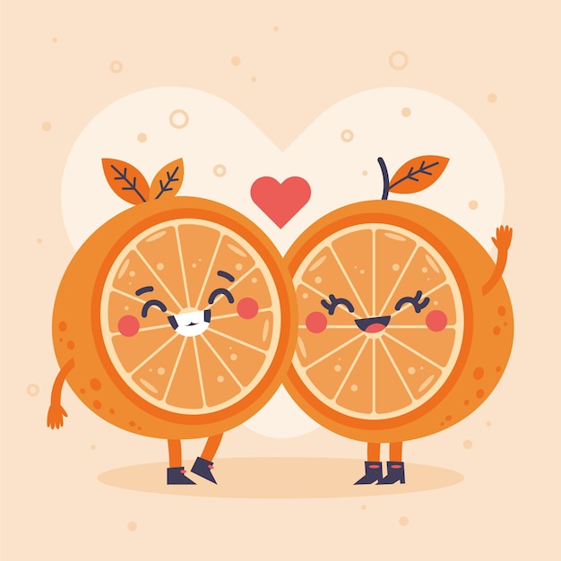 Free Vector hand drawn media naranja illustration