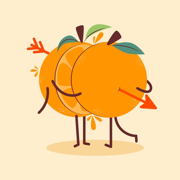 Free Vector hand drawn  media naranja illustrationn