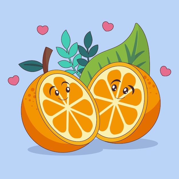 Free Vector hand drawn  media naranja illustrationn