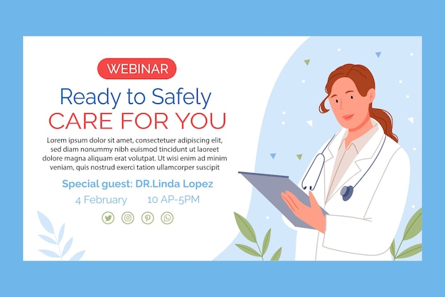 Hand drawn medical center webinar