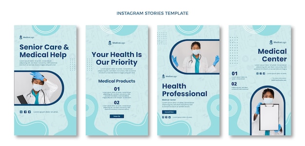 Free Vector hand drawn medical instagram stories template