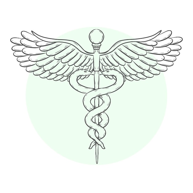 Hand drawn medical and pharmacy symbol