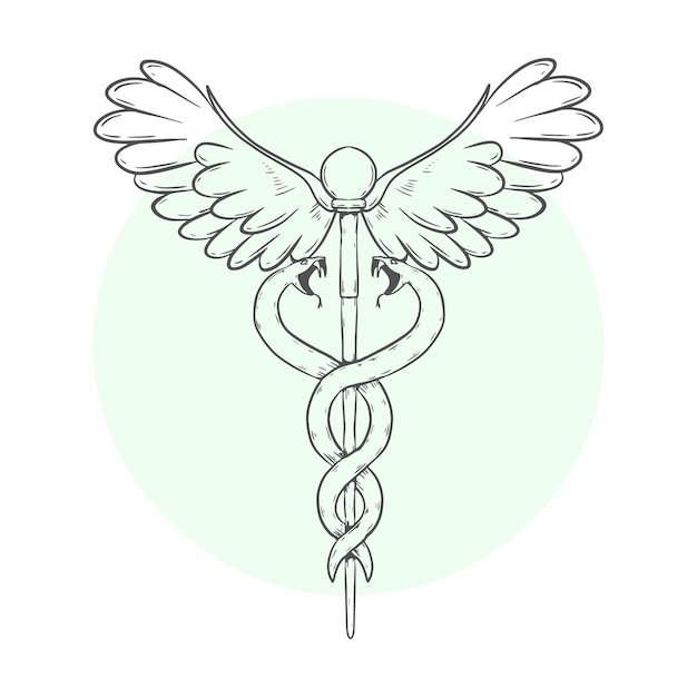 Hand drawn medical and pharmacy symbol