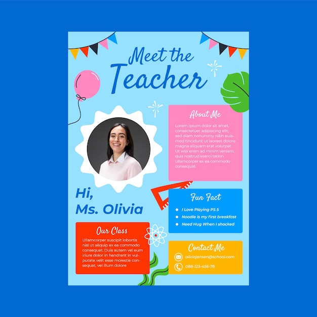 Hand drawn meet the teacher template