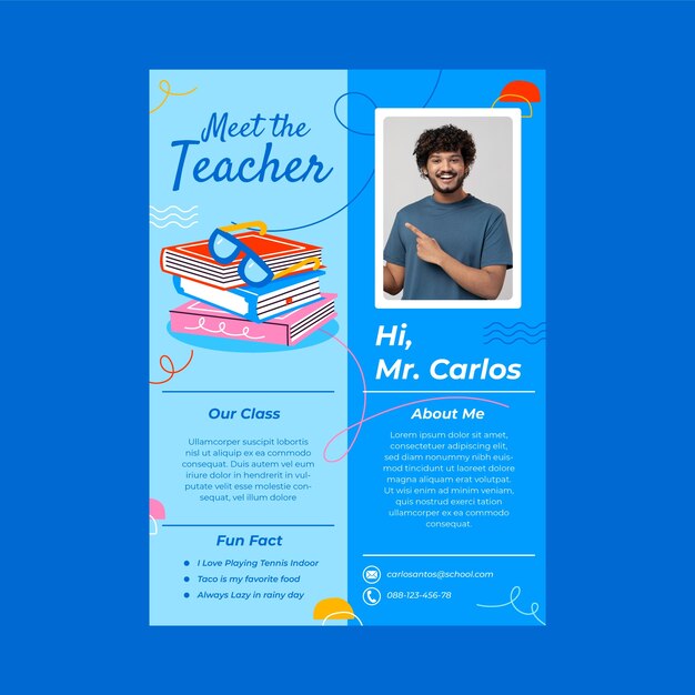 Hand drawn meet the teacher template