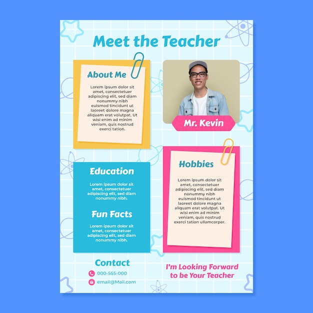 Hand drawn meet the teacher template