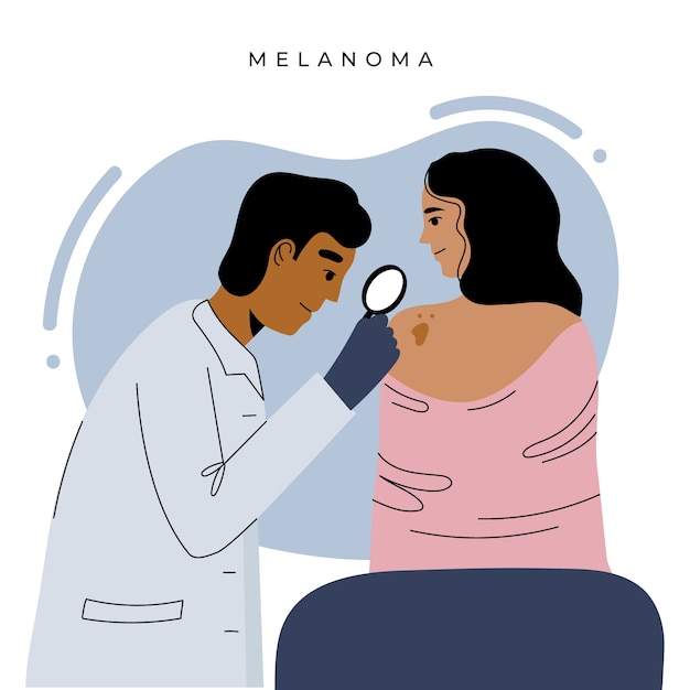 Hand drawn melanoma illustration