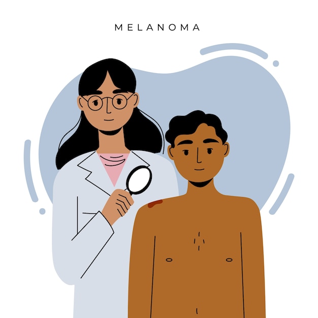 Hand drawn melanoma illustration