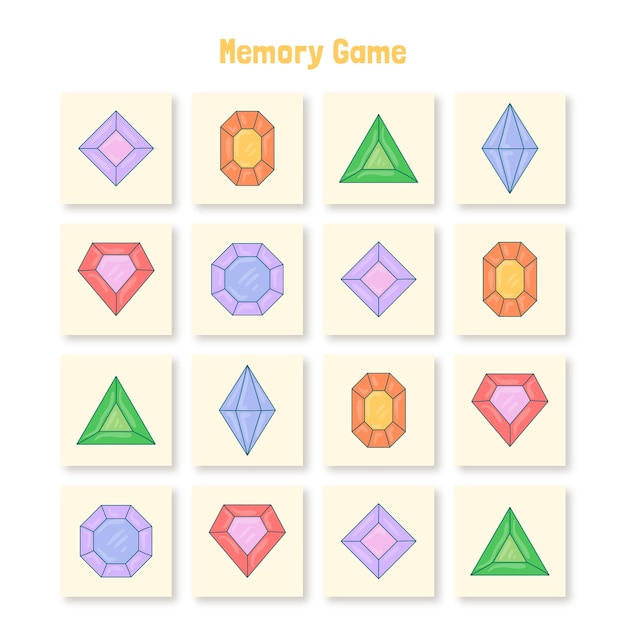 Free Vector hand drawn memory game card